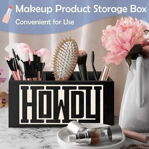 SNNDER Western Office Decor Pen Holder for Desk, Western Gifts for Women Men, Retro Howdy Western Wooden Pen Pencil Holder Organizer for Home Office Desk Accessories thumbnail 3