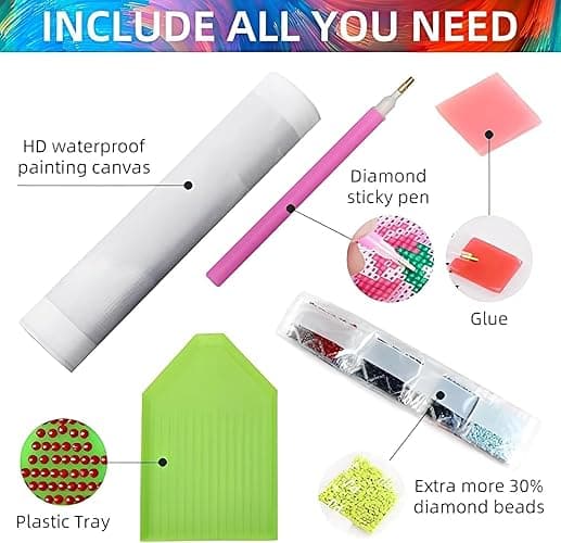 GOUOYANA Diamond Art Kits for Adults and Beginners - 9pcs, 5D Round Diamond Digital Painting Kit, DIY Black Cat Diamond Art Painting, Matisse Van Gogh Living Room Bedroom Decoration (12 x 16 inch) - DP01396 thumbnail 6