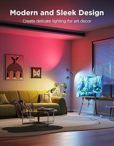 Govee Tree Floor Lamp Compatible with Matter, 3 Rotatable Lights with LuminBlend Technology, Standing Lamp with 64 Dynamic Scenes, Music Sync, Ideal Floor Lamp for Living Room, Bedroom, Office thumbnail 7