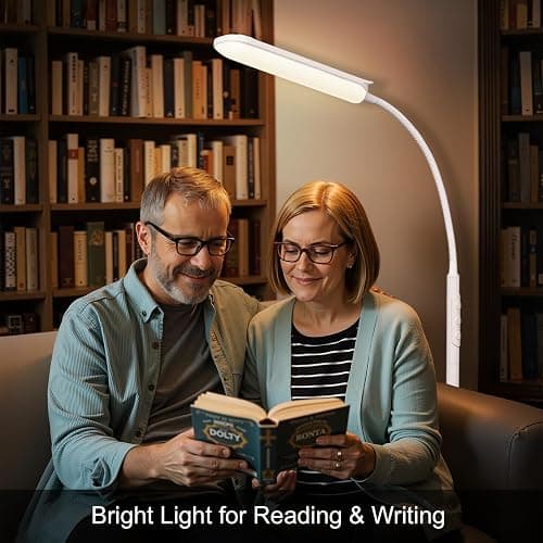 FRIDEKO HOME Floor Lamps for Living Room, 1800LM 4 CCT Gooseneck Reading Light with Remote & Touch Control, Adjustable Bright LED Standing Lamp for Painting Over Chair Crafts Bedroom Office, White thumbnail 7