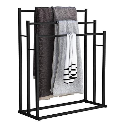 Honiter Towel Racks for Bathroom, 3 Tier Free Standing Towel Rack, Blanket Drying and Display Rack for Oversized Bath Towels Bathroom Accessories, Next to Tub or Shower thumbnail 8