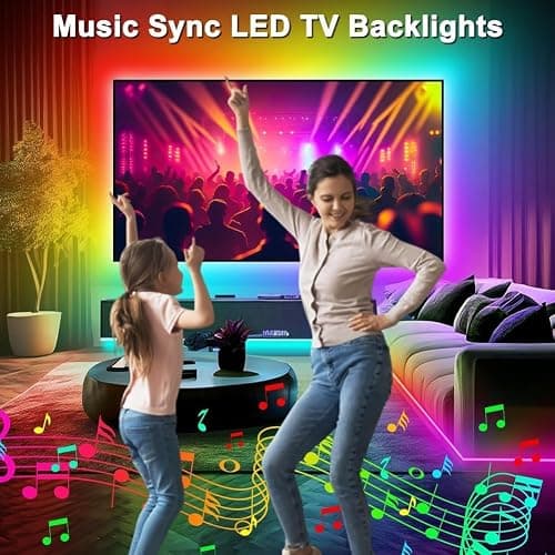 PSTAR LED Lights for TV,6.56ft Music Sync RGB Backlight with Remote & App Control, USB Powered for 32-40 Inch TVs, Gaming Monitors, PC, Bedroom thumbnail 6