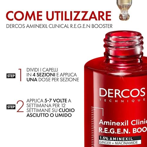 Vichy Dercos Aminexil Clinical R.E.G.E.N. Booster, Siero Rinnovatore Capillare, Per Tutti i Tipi di Cuoio Capelluto, Caduta Temporanea Ridotta, Crescita dei Capelli Esistenti Stimolata, 90 ml thumbnail 8