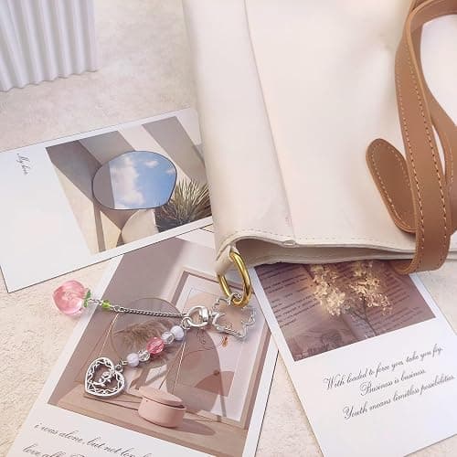 AGEN KGEN Aesthetic Y2K keychains Cute Butterfly Star Strawberry Bear Guitar Keychains Charms for Women Bag Purse Gifts thumbnail 4