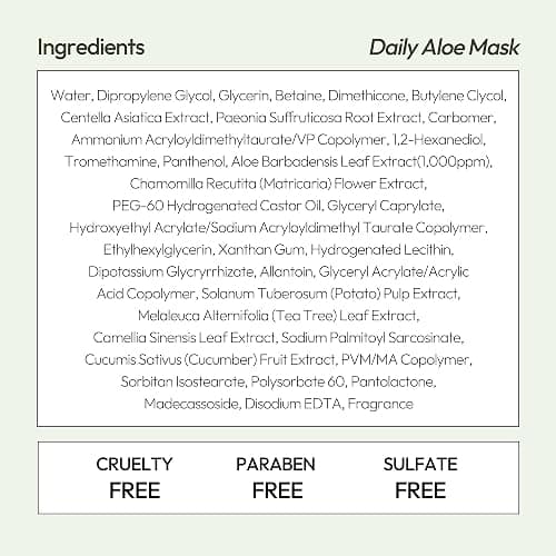 LAPCOS Aloe Sheet Mask, Daily Face Mask with Cucumber and Aloe Gel to Calm and Moisturize Skin, Korean Beauty Favorite, 5-Pack thumbnail 7