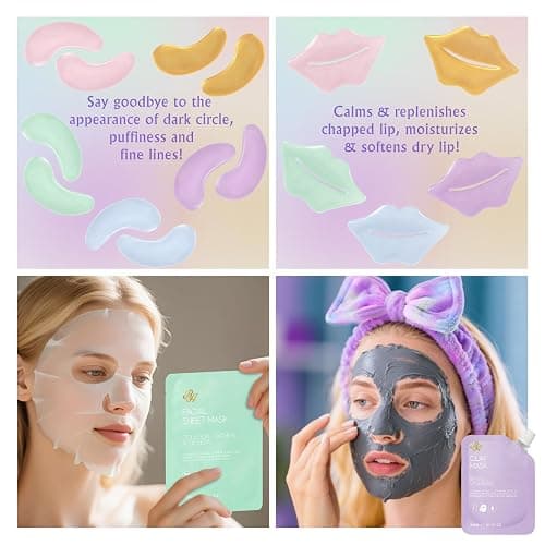 Christmas Gifts for Women, 38 Pcs Skin Care Face Sheet Mask, Bath & Body Spa Gift Set, Self-Care Relaxation Pampering Gift Basket, Bath Bomb, Eye Mask, Face Serum, Lip Gloss, Mother Day, Birthday thumbnail 3