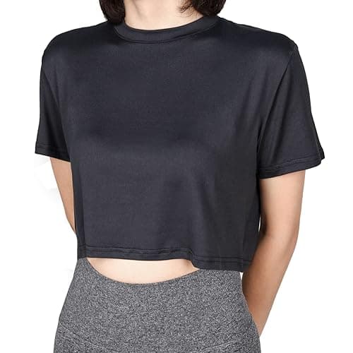 MAX ALLIE Women's Ultra Soft Cropped T Shirt Crew Neck Tees Casual Loose Fit Basic Lightweight thumbnail 4