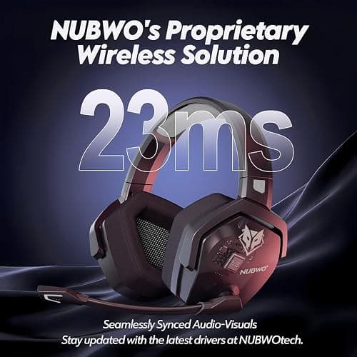 NUBWO Wireless Gaming Headset with Mic for Ps5 Ps4 PC, Zero Interference, 100-Hour Battery All-Day Play, 23ms Sync​ for Gamers, Triple Mode All Devices Compatible - Gray thumbnail 3
