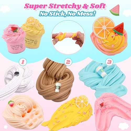 6 Pack Butter Slime Kit for Kids, Scented DIY Slime Toys for Girls and Boys Ages 3 4 5 6 7 8 9 10 11 12 Year Old, Cute Preppy Stuff Teen Girls Birthday Gifts Party Favors Stocking Stuffers thumbnail 3