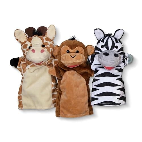 Melissa & Doug Safari Buddies Hand Puppets, Set of 6 (Elephant, Tiger, Parrot, Giraffe, Monkey, Zebra) Soft, Plush Animal Hand Puppets For Toddlers And Kids Ages 2+ thumbnail 9
