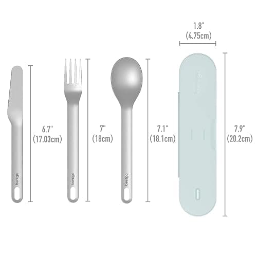 Bentgo Stainless Travel Utensil Set - Reusable 3-Piece Silverware Set with Carrying Case, High-Grade Premium Steel, BPA-Free Case, Eco-Friendly - Ideal for Travel, Camping, and Office Use (Aqua) thumbnail 3