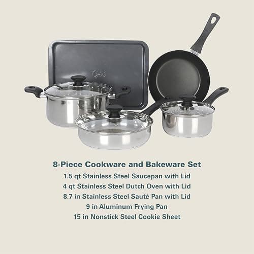 Gibson Home 74 Piece Kitchen in a Box Pots and Pans Cookware, Plates and Bowls Dinnerware, Cutlery Knife Block, Flatware Utensils, Tools & Gadgets, Storage, Glasses Set thumbnail 4