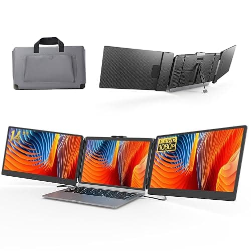 ALLVIA Laptop Screen Extender 14" 1080P FHD IPS, Portable Monitor for Laptop 13-17", Triple Monitor Extended for laptops with Dual Speakers, Plug-Play with Type-C/HDMI/USB-A for Wins/Mac/Chrome - Image 1