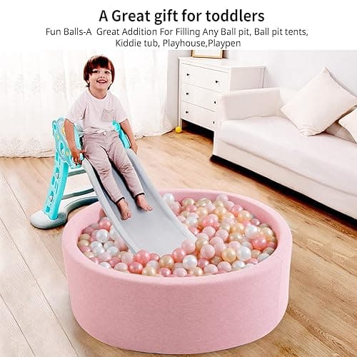 Heopeis Ball Pit Balls Pack of 100 200 500 - Star and Round Set BPA Free Phthalate Free Non-Toxic Crush Proof Play Balls Soft Plastic Balls for Toddlers Baby Kids Birthday Pool Tent Party thumbnail 8