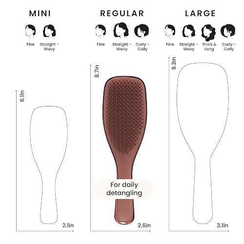 Tangle Teezer Chrome Ultimate Detangler Brush for Wet & Dry Hair, Eliminates Knots & Reduces Breakage for Straight to Curly Hair Types, Chocolate Bronze thumbnail 8