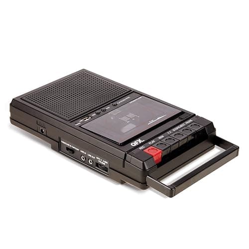 QFX RETRO-39 Portable Shoebox Cassette Tape Recorder – USB to Cassette Recording, Built-in Microphone, 3.5" Bluetooth Speaker, FM Radio, MP3 Playback, Line-in/Out, AC/Battery Powered thumbnail 10