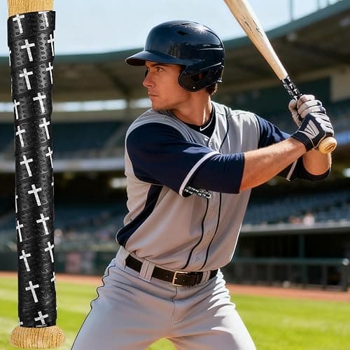 XIAOLHELXAIWY 5 Pcs Baseball Bat Grip Tape, Faith Cross Bat Grip Tape, 1.5mm Precut and Full Adhesive Baseball Wrist Tape,Anti-Slip Sports Bat Handle Grip thumbnail 7