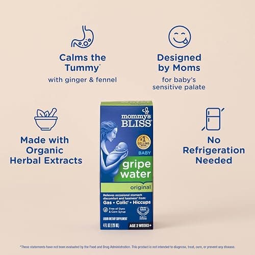 Mommy's Bliss Gripe Water Original, Infant Gas & Colic Relief, Gentle & Safe, 2 Weeks+, 4 Fl Oz (Pack of 1) thumbnail 3