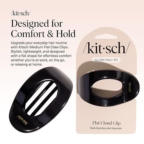 Kitsch Recycled Plastic Medium Flat Cloud Clip - Black thumbnail 2