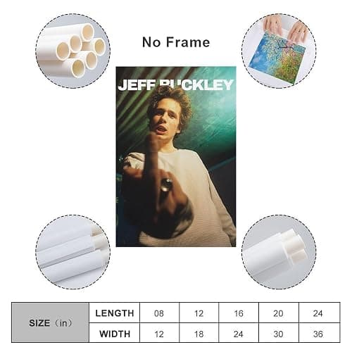 NuEyes Jeff Buckley Poster Wall Art Poster Gifts Bedroom Prints Home Decor Hanging Picture Canvas Painting Posters 16x24inch(40x60cm) thumbnail 2