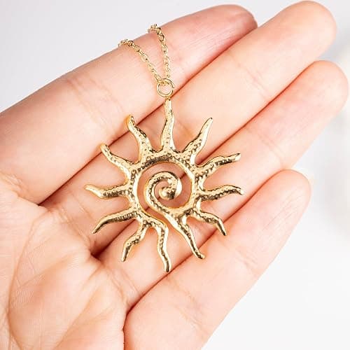 Gold sun necklace  thumbnail 6