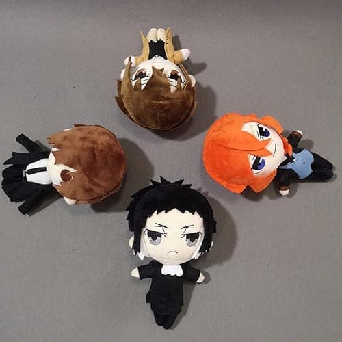 XIAOHONG 6Pcs Dazai Plush Doll Anime Plush Toy Dazai Osamu Stuffed Doll Nakahara Chuuya Figure Toys Ryunosuke Akutagawa Cartoon Figure BSD Toys Cushions Pillows Gifts for Kids thumbnail 5