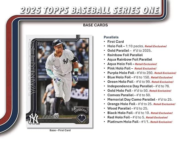 Topps 2025 Series 1 Baseball Trading Card Hanger Box (59 Cards) thumbnail 3