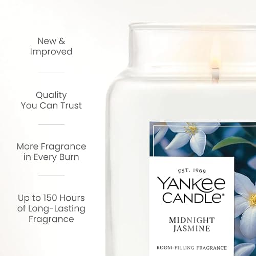 Yankee Candle Midnight Jasmine, Scented Candle, 22oz Large Jar with up to 150 Hour Burn Time, Giftable thumbnail 4