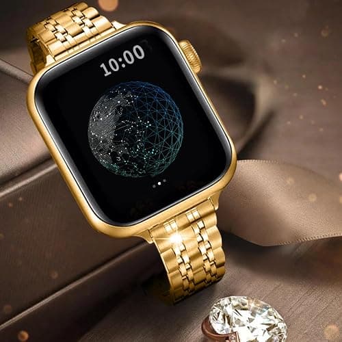 QUNDAXI Slim Watch Band Compatible with Apple Watch 41mm 45mm 42mm 44mm 40mm 38mm Metal Stainless Steel Watchband Suitable for iWatch 10/9/8/7/6/5/4/3/2/1/SE Series Women Luxury Strap thumbnail 4