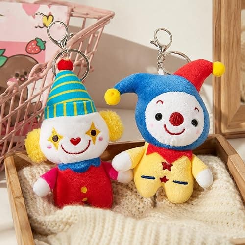 LUOZZY 2 Pcs Plush Stuffed Clown Doll Keychain for Backpack Bag Charms | Plush Clown Keyring Bag Pendant, Soft Clown Doll Keyrings for Backpacks, Purses, Circus Theme Parties, Carnival Decor thumbnail 7
