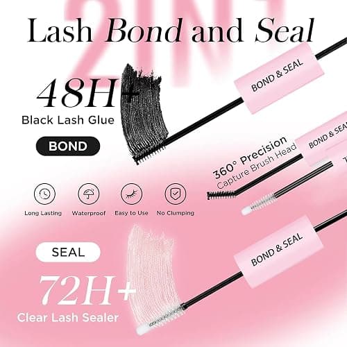Lash Clusters Kit 150D+200D Thick Lash Clusters Eyelash Extension Kit 12-20mm Individual Lashes Kit with Lash Bond and Seal, Lash Tweezers for DIY Lashes Extension by INSPEAUTY thumbnail 5