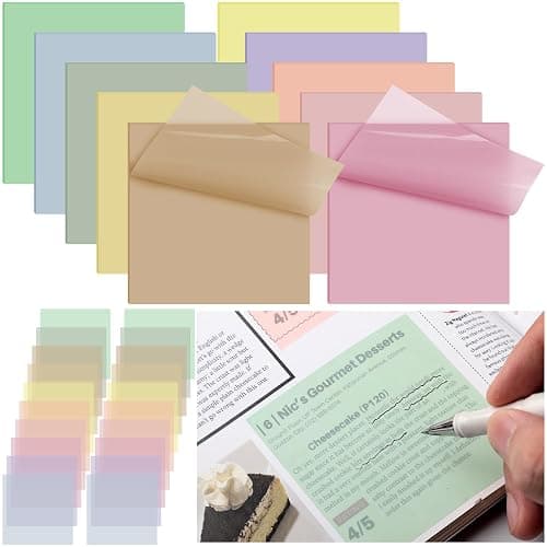 Jetec 500 Sheets Transparent Sticky Notes Bulk 3x3 Pastel See Through Sticky Notes Clear Books Annotation Tabs Self Adhesive Waterproof Translucent Memo Pad for Office Bible(Mixed Color,Vintage) - Image 1