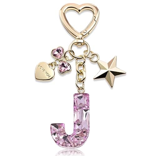 THE FRIGG Butterfly Initial letter Keychain Bag Charms for Women | Cute shiny accessories for purses, handbags, car keys, backpacks, cups, phones, ideal gift for women - Image 1