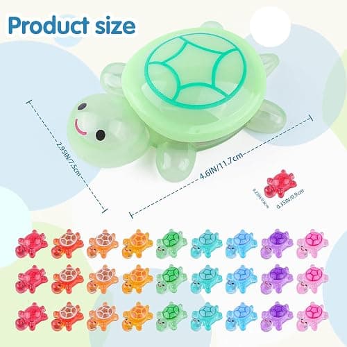 200 Pcs Mini Resin Turtle with 1 Pc Jumbo Resin Turtles, Luminous Miniature Tiny Turtles Glow in The Dark for Fairy Garden Dollhouse Micro Landscaping thumbnail 2