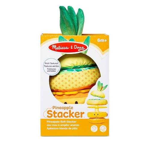 Melissa & Doug Multi-Sensory Pineapple Soft Stacker Infant Toy - Stacking Toys For Babies, Pineapple Stacking Toy For Infants thumbnail 3