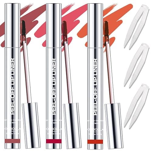 GLSFACE 3 Colors Peel Off Lip Liner with Tweezer Kit, Rich Color Matte Finish Lip Tint Stains Makeup Set for Women, Long Lasting, Waterproof, Smudge Proof, For All Skin Types (#3, #6, #7) thumbnail 2