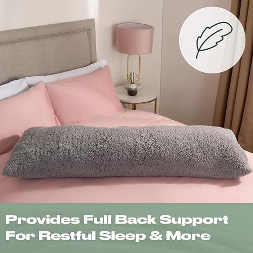 amazon long grey bed pillow  thumbnail 4