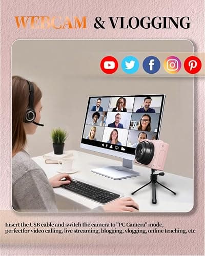 ULPTXOO 4K Digital Camera for Beginners & Teens, Compact Vlogging Camera with 180° Flip Screen, Autofocus, Easy-to-Use for Travel & YouTube, 18X Zoom, WiFi, 2 Batteries, 32GB Card thumbnail 7