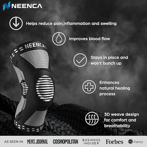 NEENCA Professional Knee Brace, Compression Knee Support with Patella Gel Pad & Side Stabilizers, Medical Knee Sleeve for Pain Relief, ACL,PCL, Meniscus, Injury Recovery, Arthritis, Sports, Workout... thumbnail 7