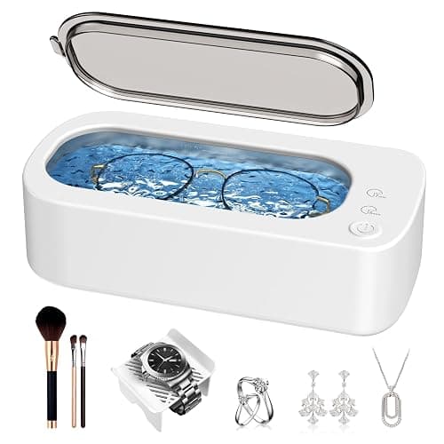 OSLTWI Ultrasonic Jewelry Cleaner Machine: 48KHz Ultra Sonic Cleaner for Jewelry,Eyeglass,Rings,Watch Band,Dentures,with Dual Cleaning Modes,350ML 304 Stainless Steel Tank,Gift for Wife,Mom,Daughter - Image 1