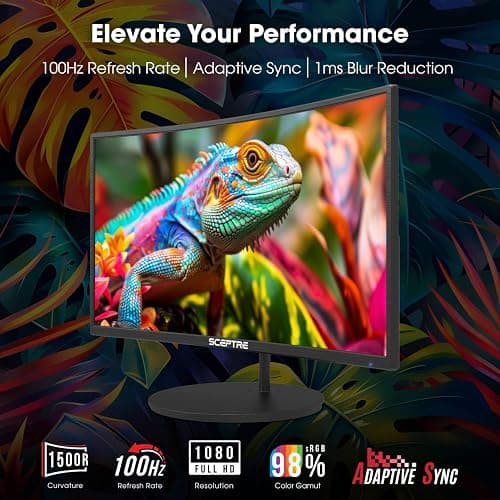 New! Sceptre Curved 27-inch Gaming Monitor 100Hz 1080p R1500 98% sRGB HDMI x2 VGA Build-in Speakers, VESA Wall Mount Machine Black 2026 (C275W-1920RN Series) thumbnail 4