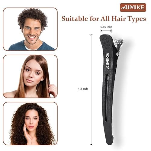 AIMIKE Hair Styling and Sectioning Accessories - 12 Pack Non-Slip Silicone Hair Clips for Thick and Thin Hair, Professional Salon Quality thumbnail 4