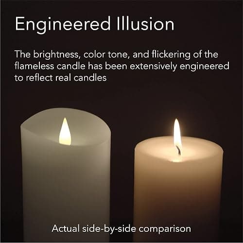 Softflame Flameless LED Candles with Remote Control, 4"x 6.25"Flickering 3D Moving Flame Battery Operated Candles in Real Wax Shell for Indoor Use, Home Decor White thumbnail 7