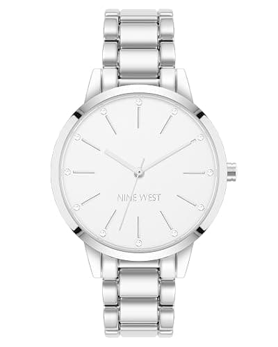 Nine West Women's Crystal Accented Bracelet Watch - Image 1