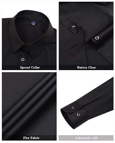 J.VER Womens Dress Shirts Long Sleeve Button Down Shirt Wrinkle-Free Business Casual Blouse Office Work Tops thumbnail 5