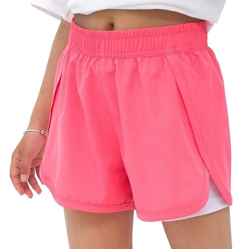MEILONGER Girls Shorts Quick Dry Swim Trunks for Teen with Breathable Inner Bike Soccer Running Athletic Shorts for Kids - Image 1
