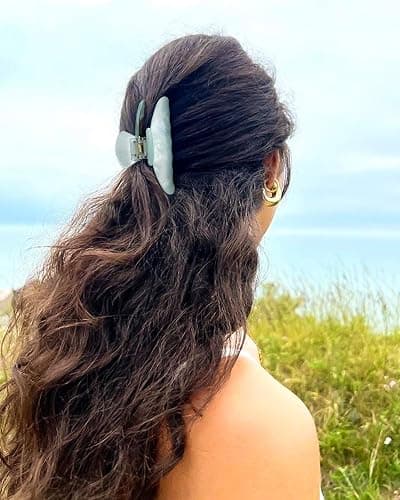 4Pcs Large Hair Claw Clips - Acrylic Big Hair Clips for Thick Hair Strong Hold Hair Jaw Clips Non-slip Banana Hair Barrettes Clips for Women Girls (Sparkle(white/purple/pink/green)) thumbnail 5