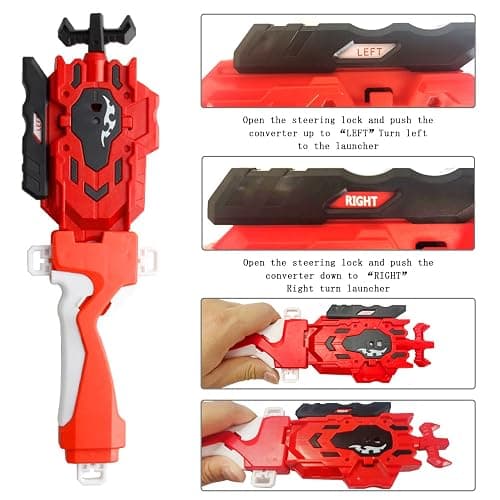 Elfnico Bey Battling Top Burst Gyro Toy Set 12 Spinning Tops 4 Launchers Combat Battling Game with Portable Storage Box Gift for Kids Children Boys thumbnail 6
