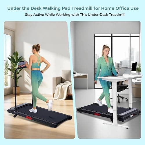 Portable Walking Pad Treadmill with Incline, 0.6-7.6MPH Mini Walking Treadmills for Home Small,3.0HP Electric Under Desk Treadmill for Exercising, Small Treadmills with Handle Bar, 350 LB Capacity thumbnail 5