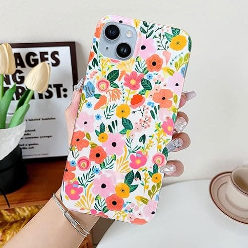 J.west Compatible with iPhone 15 Plus Case Soft Shockproof Cute Floral Phone Protective Cover for Women, Garden Flower Pattern Design Slim Fit Anti-Scratch 6.7" Phone Case for Girl thumbnail 4